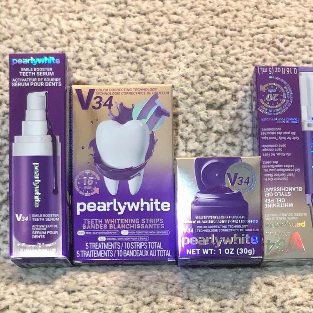 V34 PearlyWhite Teeth Whitening Kit - Set of 4